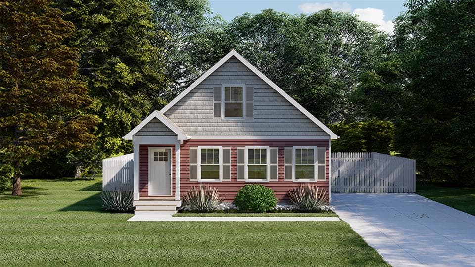 Eastwood cape hero, elevation, and exterior home features