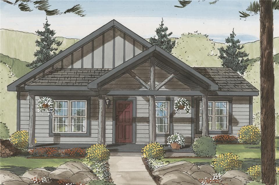 Applewood ii ranch b hero, elevation, and exterior home features