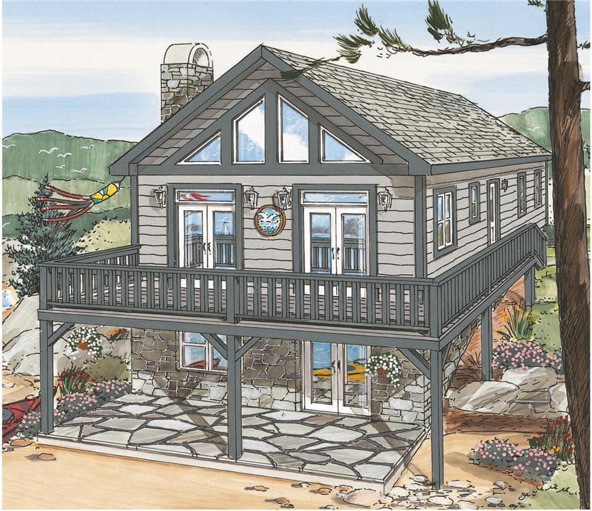 Woodlands ii cottage b hero, elevation, and exterior home features