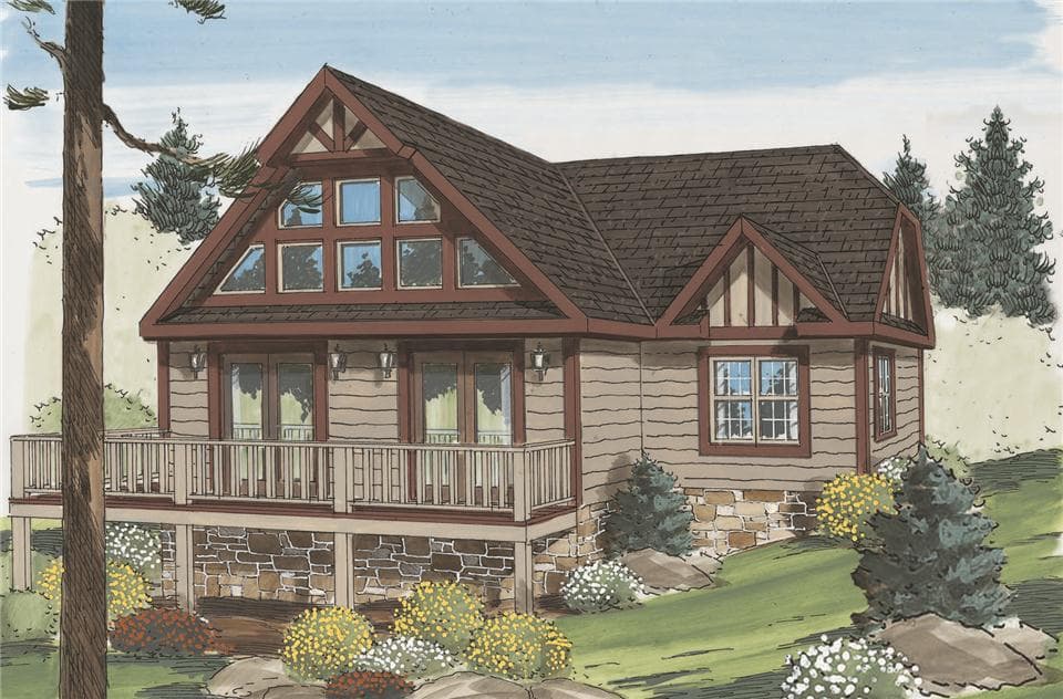 Maple ridge chalet hero, elevation, and exterior home features